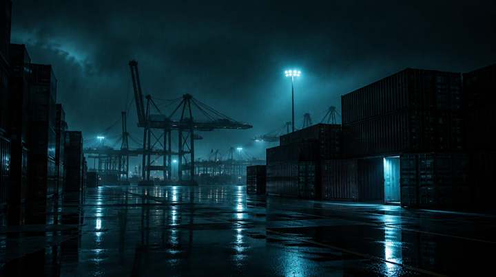 De haven bij nacht
